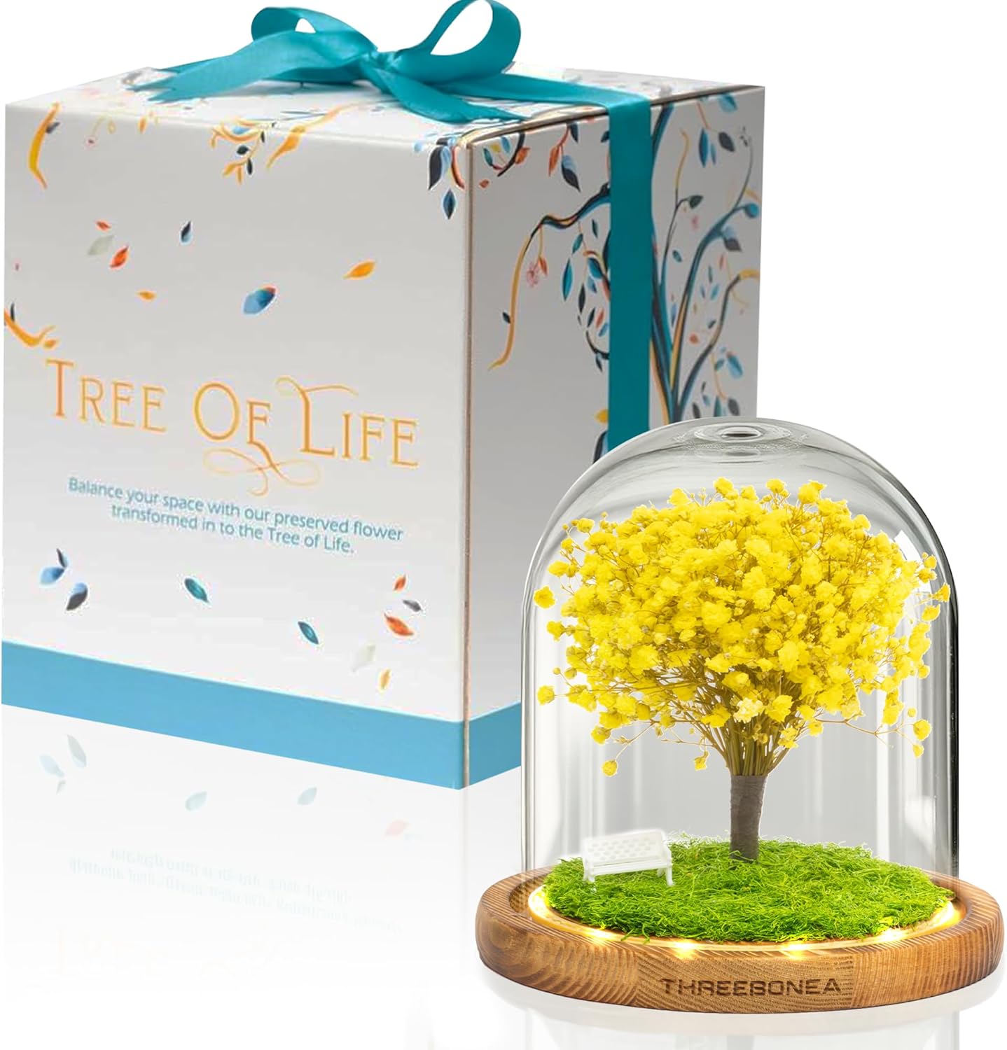 Tree of Life. Handmade Preserved Flower. Eternal Flower. Immortalized Ecuadorian Flower (Yellow)
