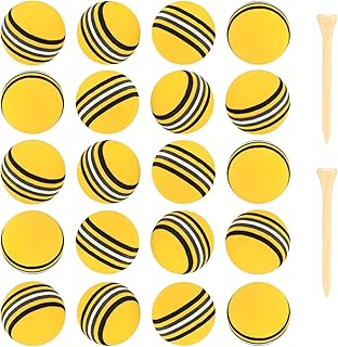 20 Pcs Practice Golf Balls, Golf Training Foam Sponge Balls, Indoor Golf Rainbow Soft Balls, Golf Practice Balls with Wood...