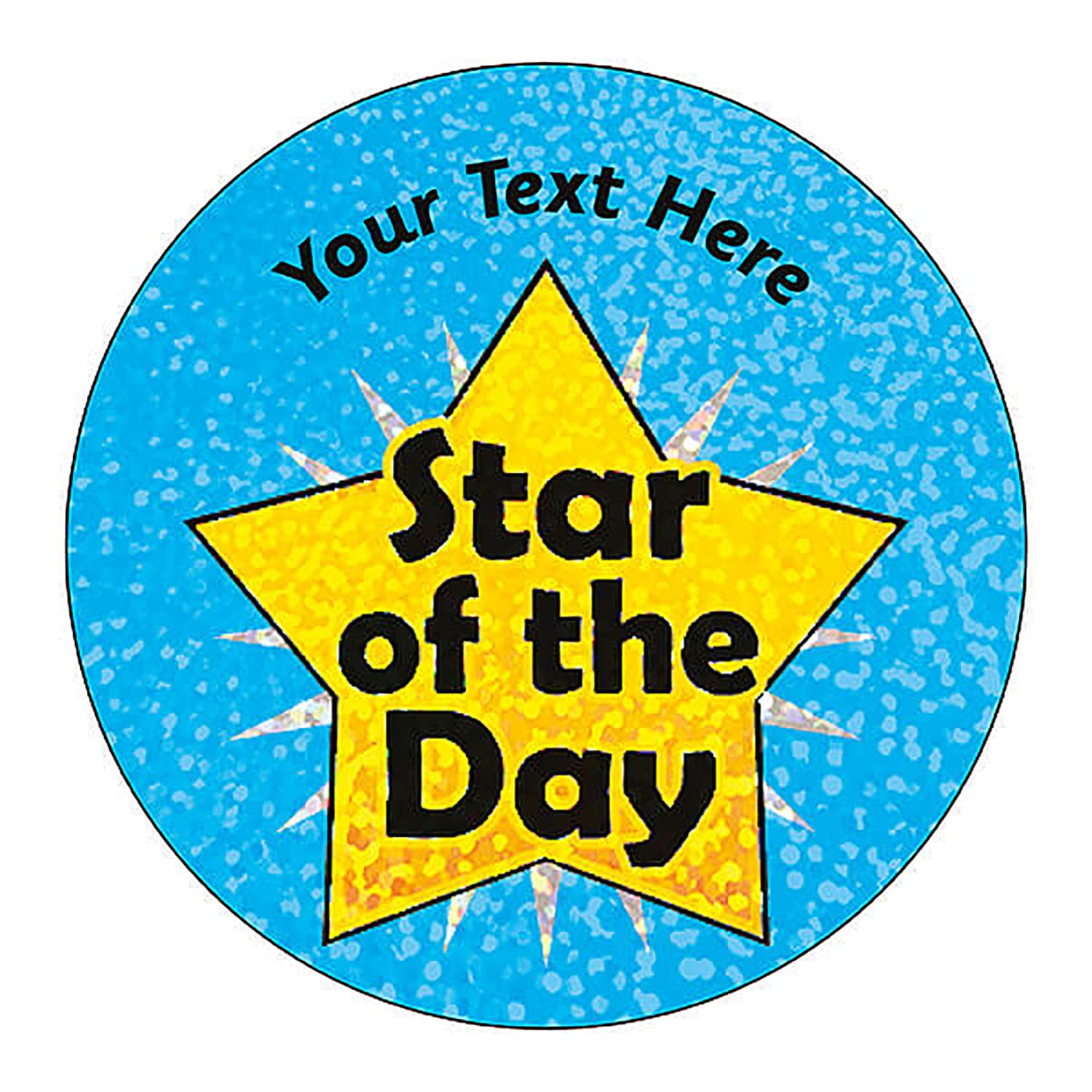105 Personalised Holographic Sparkly Well Done Motivational School Praise Teachers Reward Stickers 37mm Primary Teaching Services