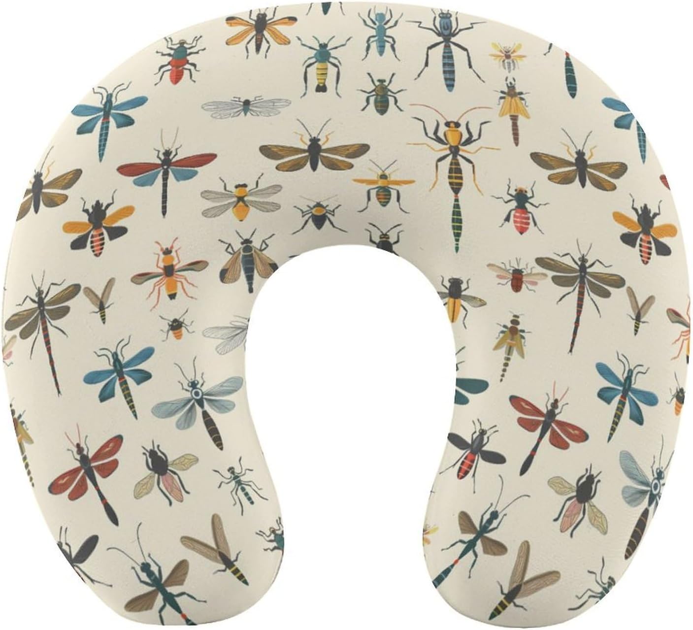 Insect Travel Pillow U Shape Neck Pillow Washable Pillowcase for Sleeping Chair