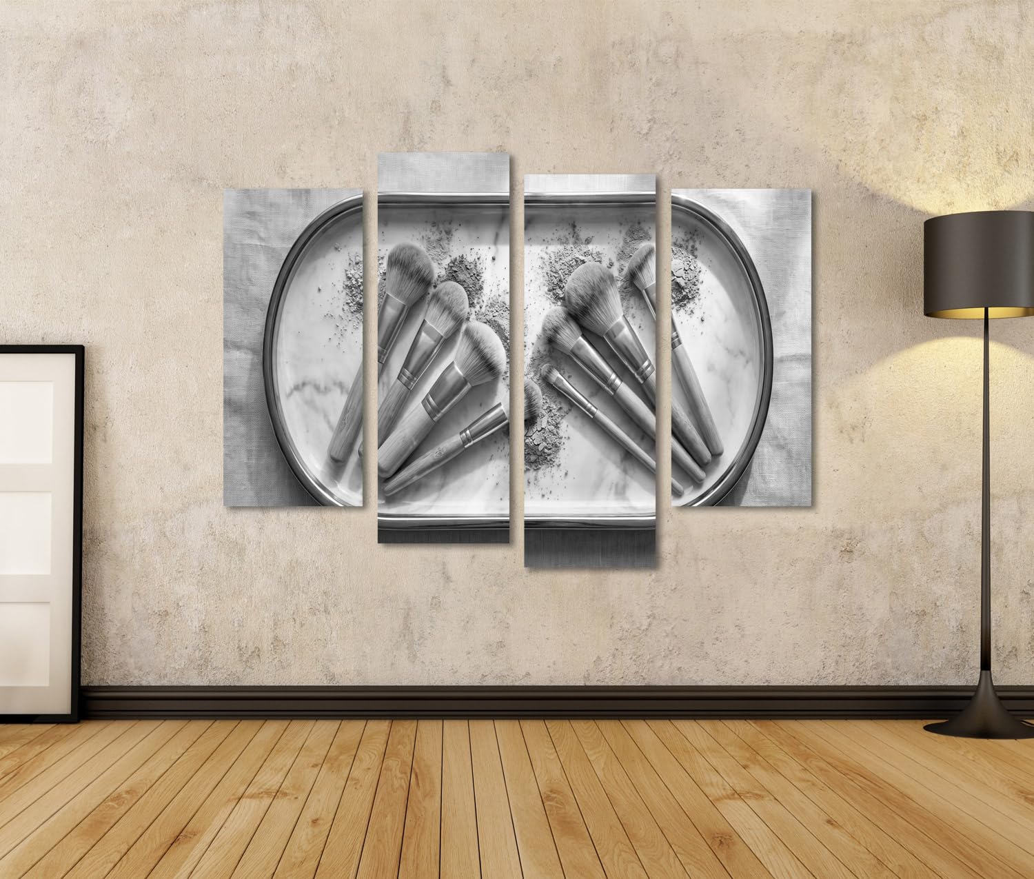islandburner Lot de 4 pinceaux de maquillage luxueux sur toile pour décoration de salle de bain pour les amateurs de beauté