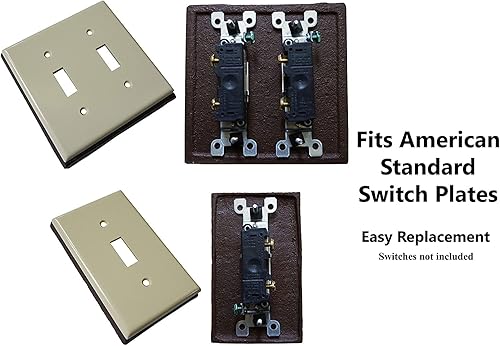 Miniatura 5 de Lulu Decor, Fleur De Lis - Placa para interruptor de hierro fundido en acabado marrón rústico antiguo, perfecta para cualquier habitación u oficina