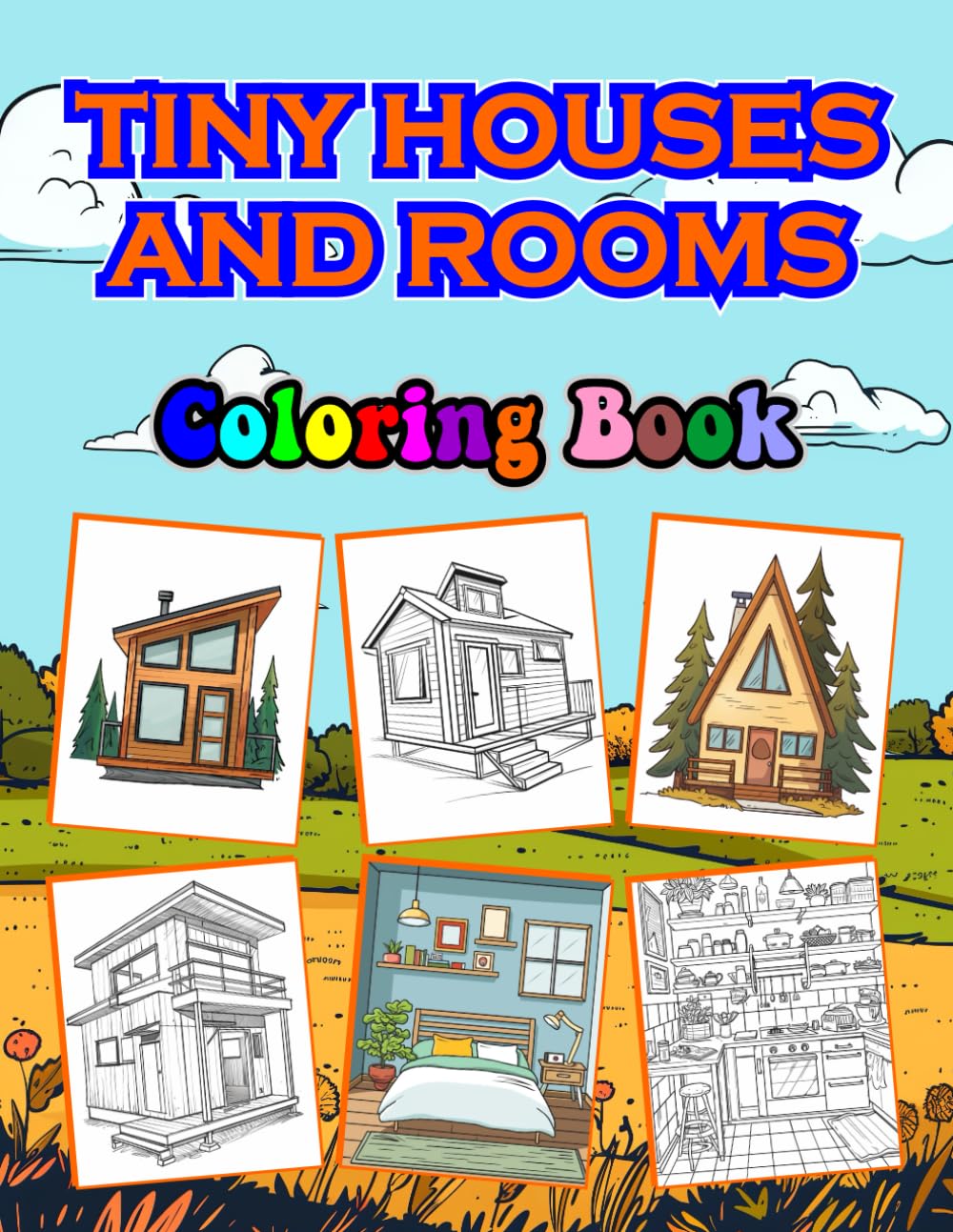 Tiny Houses and Rooms Coloring Book (Coloring Books)
