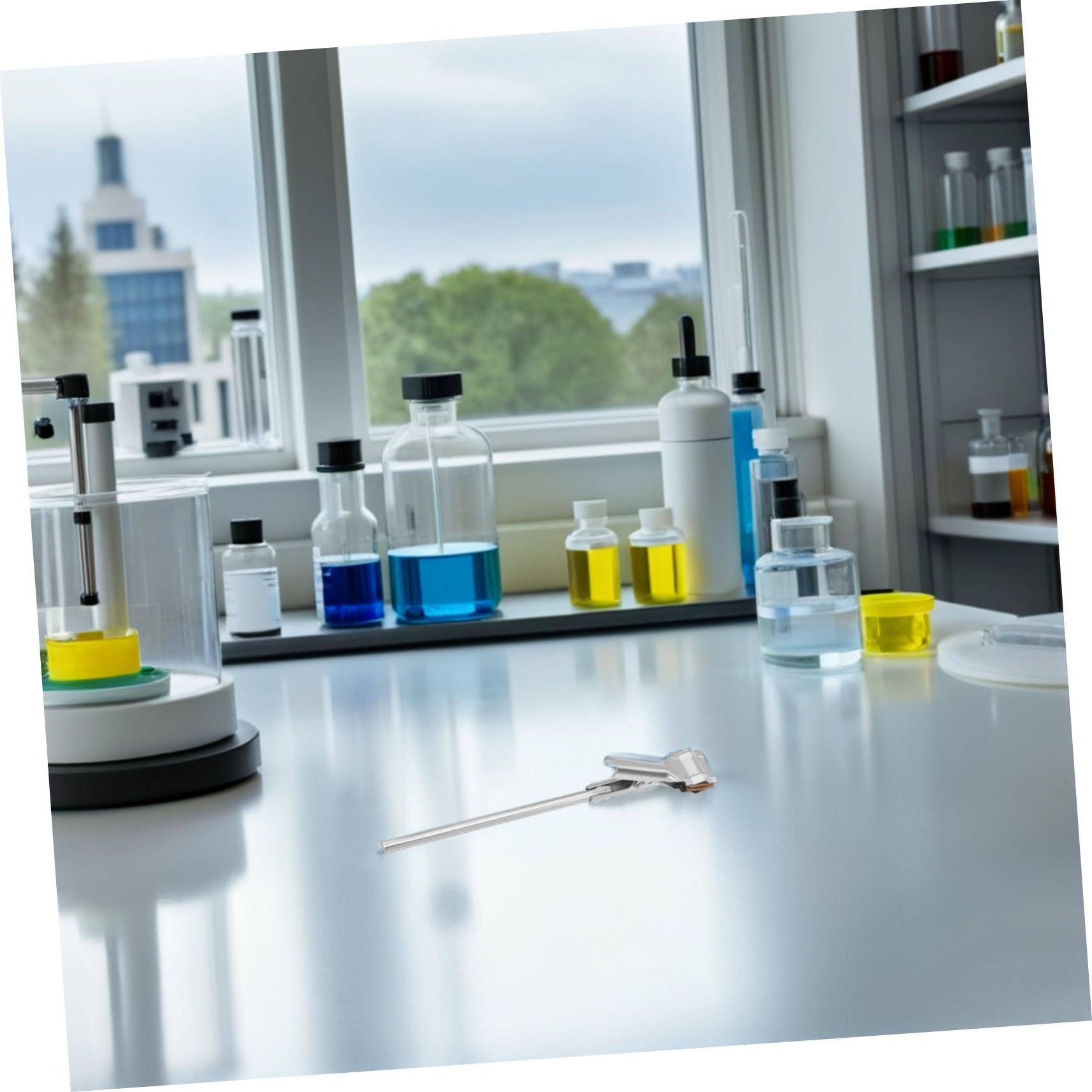 Abrazadera de Experimento 4 Piezas de Hierro Plata para Laboratorio