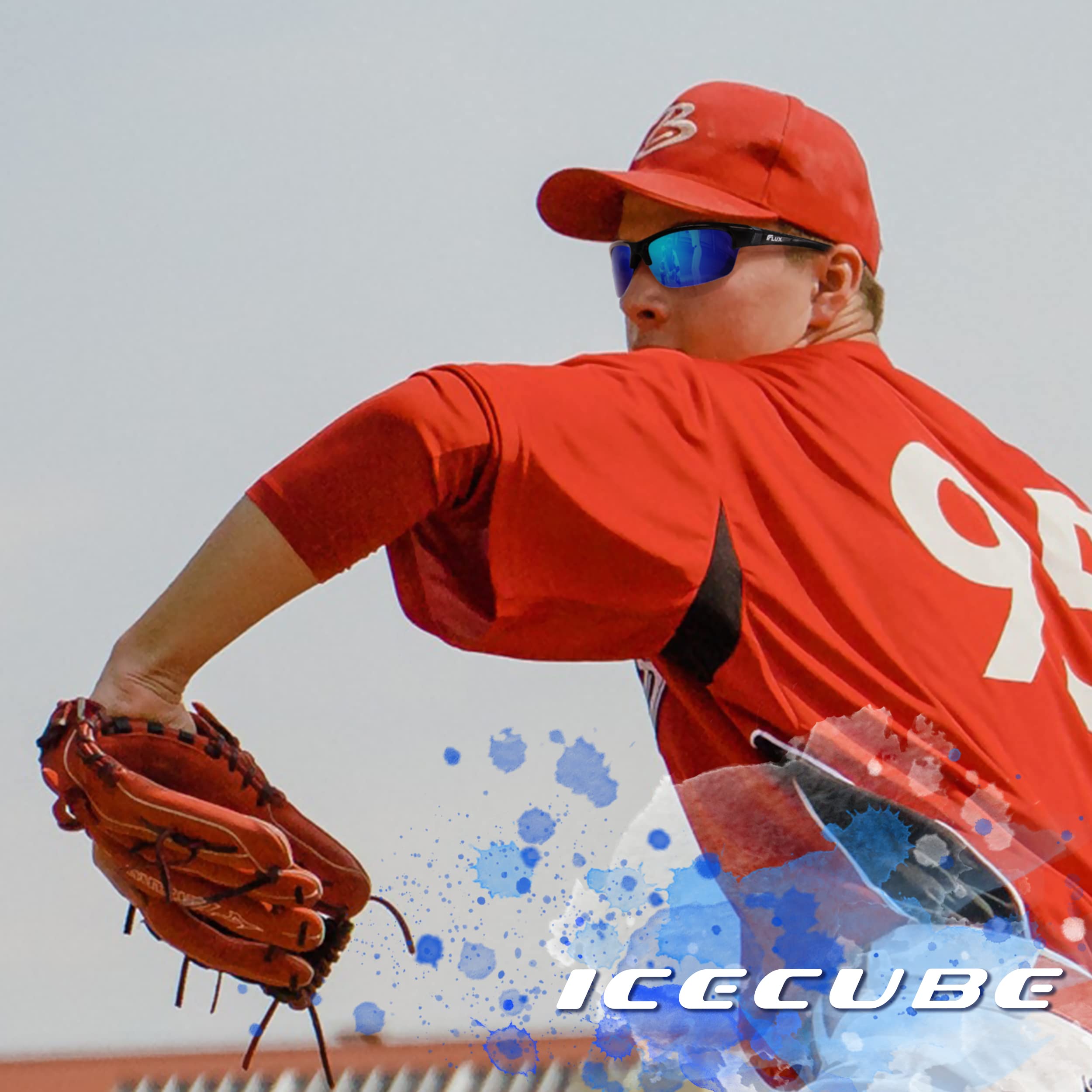 ICECUBE AVENTO Occhiali da sole sportivi polarizzati UV400 con funzione antiscivolo e montatura leggera, per uomini e donne durante la guida, corsa, baseball, golf, sport casual e attività