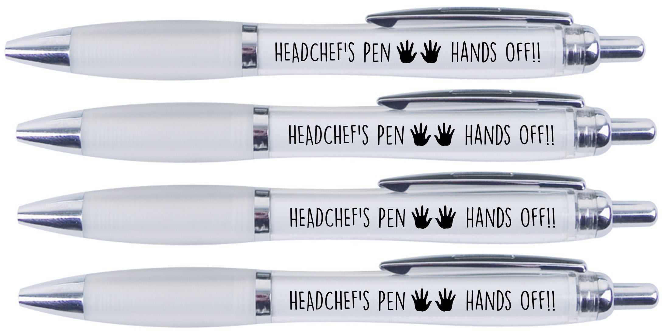 Printedproducts Black Head Chef's Pen Hands Off!!, 4 Printed Pens For Head Chef