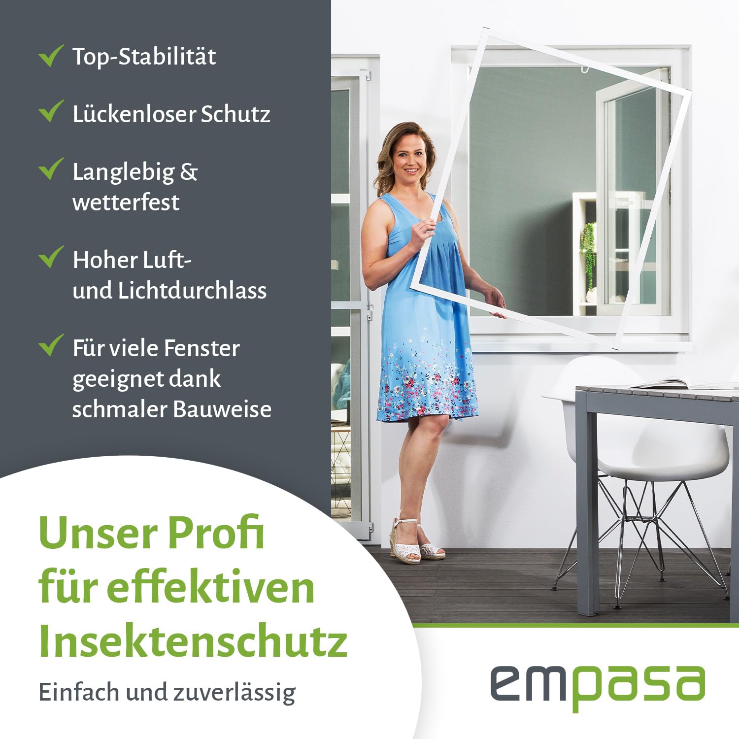 empasa Insektenschutz Fliegengitter Fenster MASTER SLIM Set Alurahmen Mückengitter als Selbstbausatz in 100 x 120 cm, verschiedene Sets und Farben, Farbe:braun, Größe:2er Set