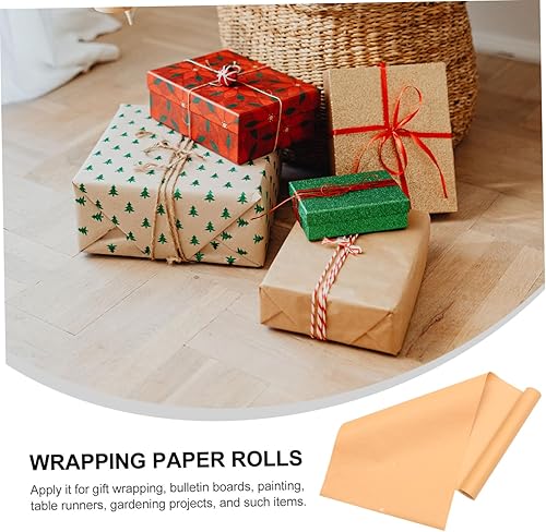 Miniatura 7 de LALAFINA Gift Wrapping Ideas 4 Rolls Kraft Paper Sandwich Multicolor Moving Paper Roll