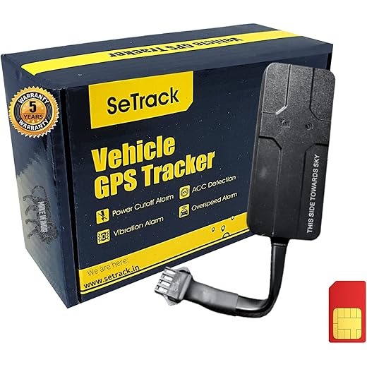 SeTrack GPS Tracker Device with Android and iOS Mobile App with Engine Lock and Anti Theft Alarm for Car, Bike, Truck and Bus