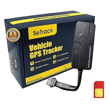 SeTrack GPS Tracker Device with Android and iOS Mobile App with Engine Lock and Anti Theft Alarm for Car, Bike, Truck and Bus