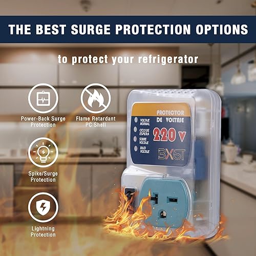 Miniatura 4 de GIDEON 2 protectores de sobretensiones de EE. UU. Protector de voltaje ajustable para refrigerador aire acondicionado 220V 4400W20A Una toma en la