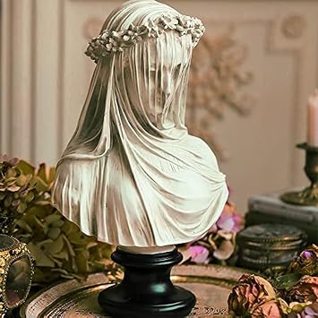 Veiled Lady Bust Sculpture for Home Decor, Sketching Practice, Aesthetic Statue