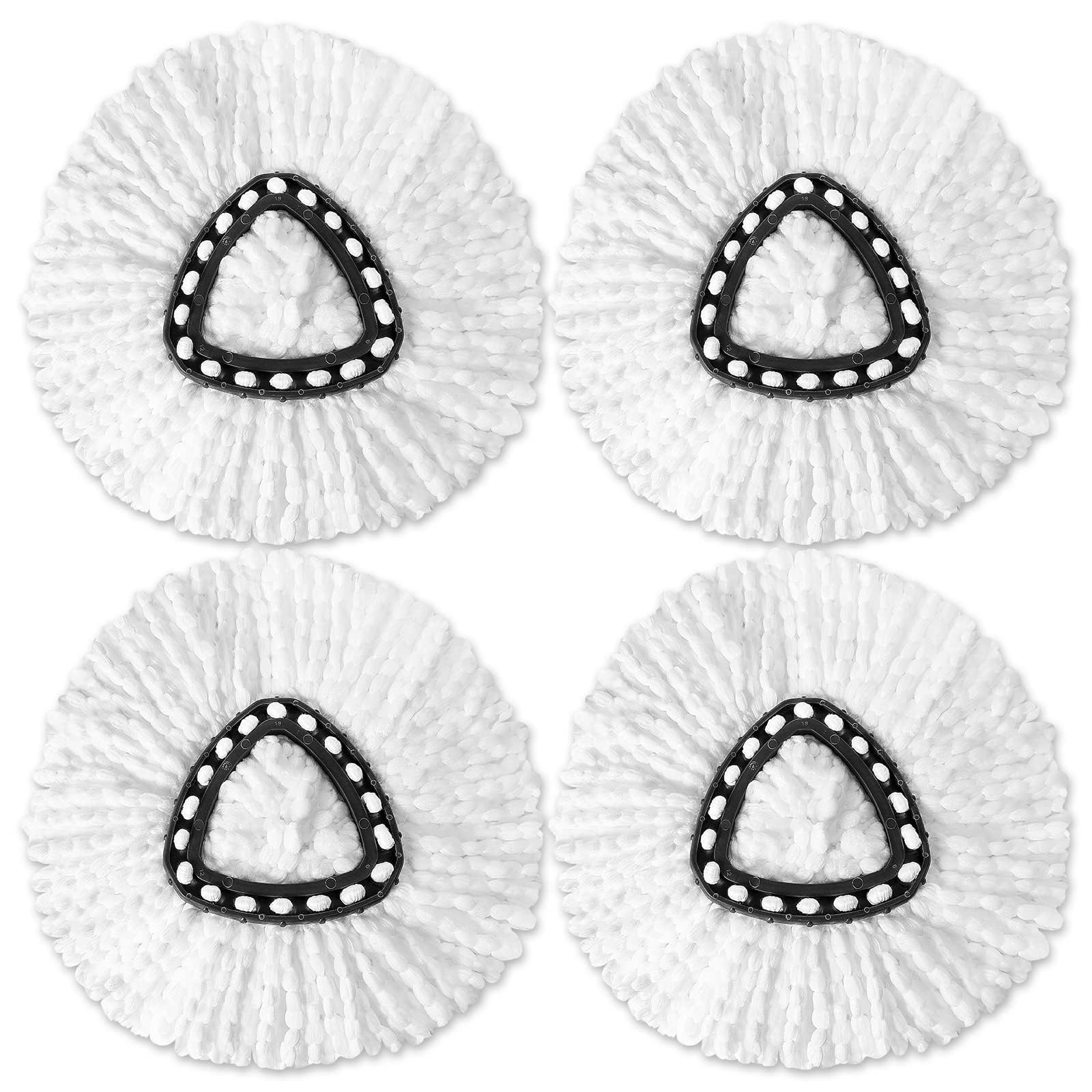 JoyzzzReplacement Mop Head, 4 Pack Microfiber Triangle Shape Mop Replace Head, Easy Wring Dust Spin Mop Heads Replacement for Floor Cleaning, Machine Washable and Easy-to-Replace