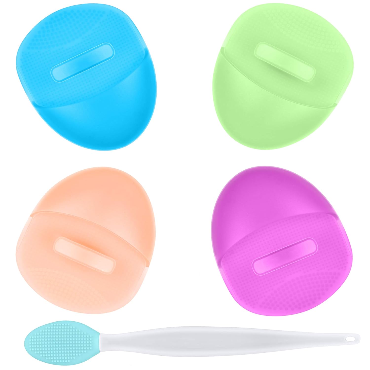 Soft Silicone Face Cleanser Brush, 4 Pcs Soft Face Massage