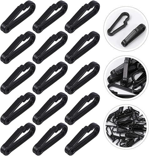Miniatura 9 de EXCEART 130 ganchos de resorte de plástico, ganchos de clip de plástico para cordón de plástico, cierre de langosta de plástico para cubierta