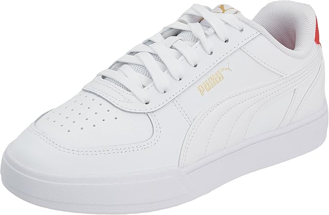 PUMA Unisex CAVEN Sneaker, White-Gold-RED, 5 UK: Amazon.co.uk: Shoes & Bags