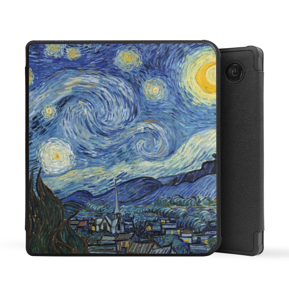 Schutzhülle schwarz kompatibel mit tolino Vision 6 E-Reader Kunstleder Case Hülle Kunst Vincent Van Gogh The Starry Night