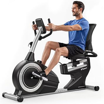 MERACH Recumbent Exercise Bikes for home, Light Commercial High-end Recumbent Bike for Seniors Adults, Magnetic Recumbent Exercise Bike with Smart Bluetooth and Exclusive App, LCD, Heart Rate Handle