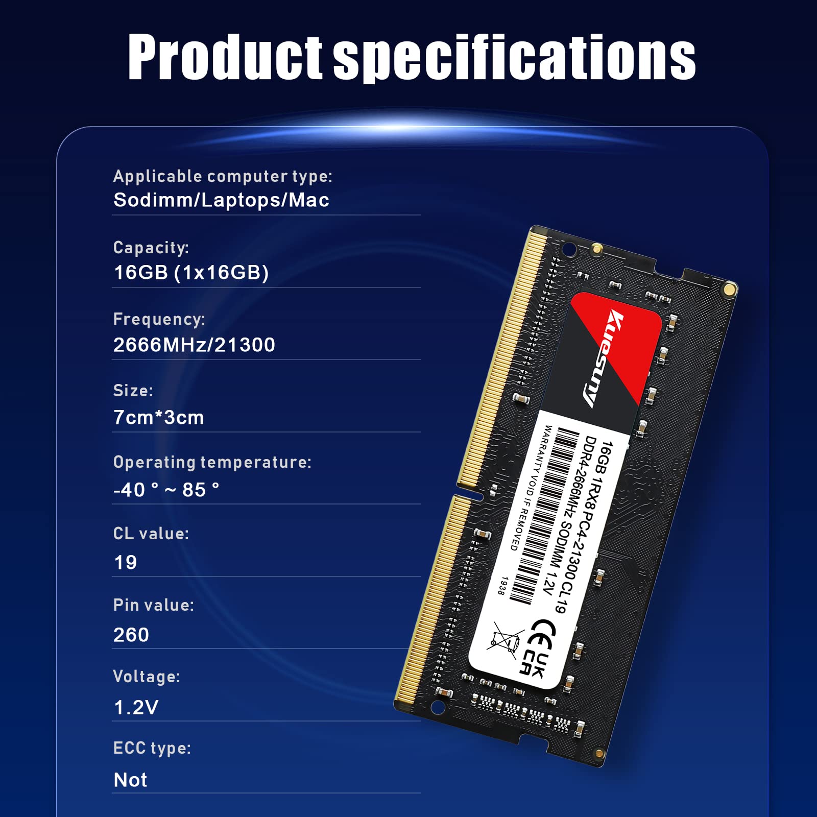 Sodimm 16gb 2枚 ddr4 kuesuny Kuesuny DDR4 RAM 16GB 2666MHz Laptop