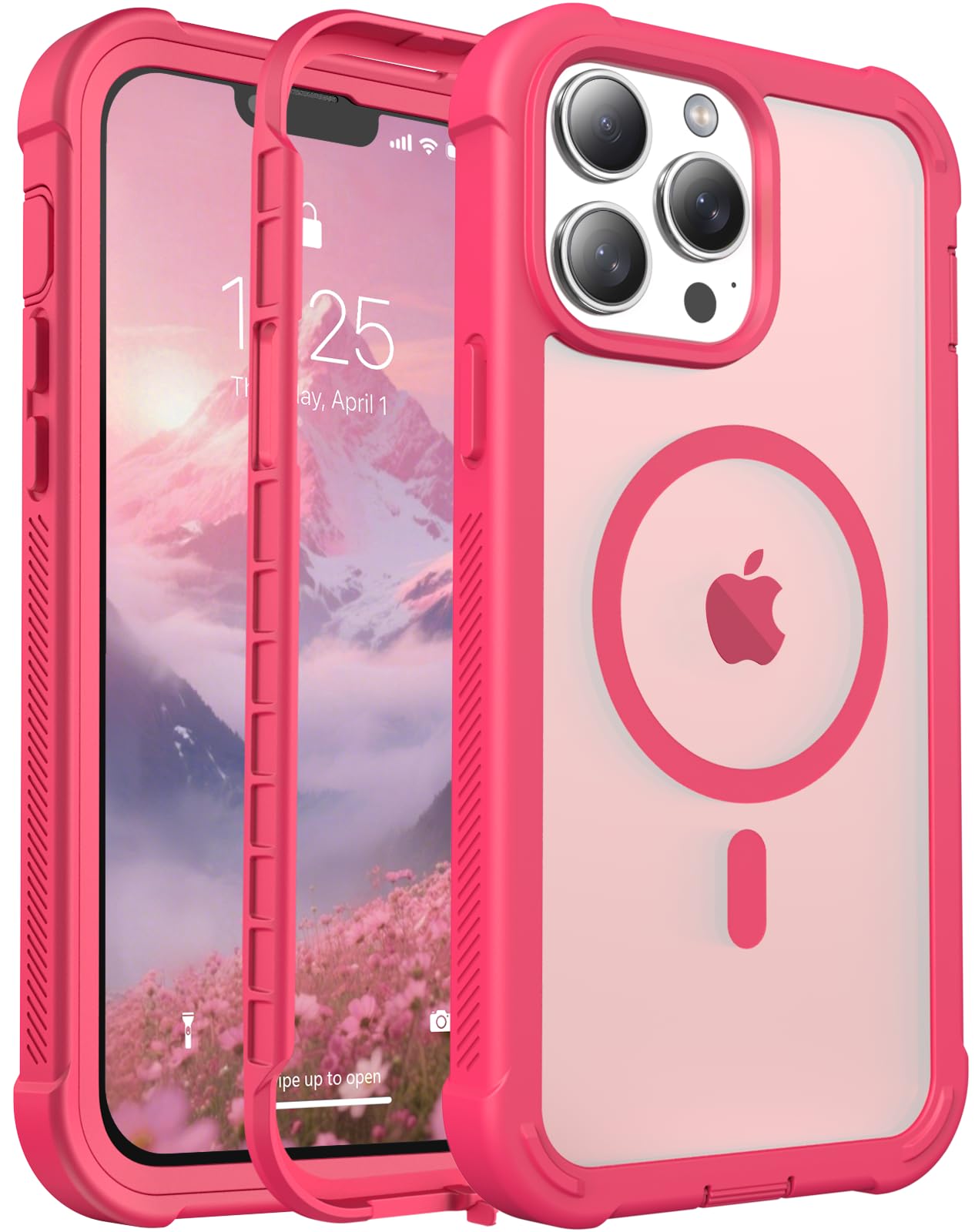 jaroco Magnetic for iPhone 13 Pro Max Case Heavy Duty Protection Rose