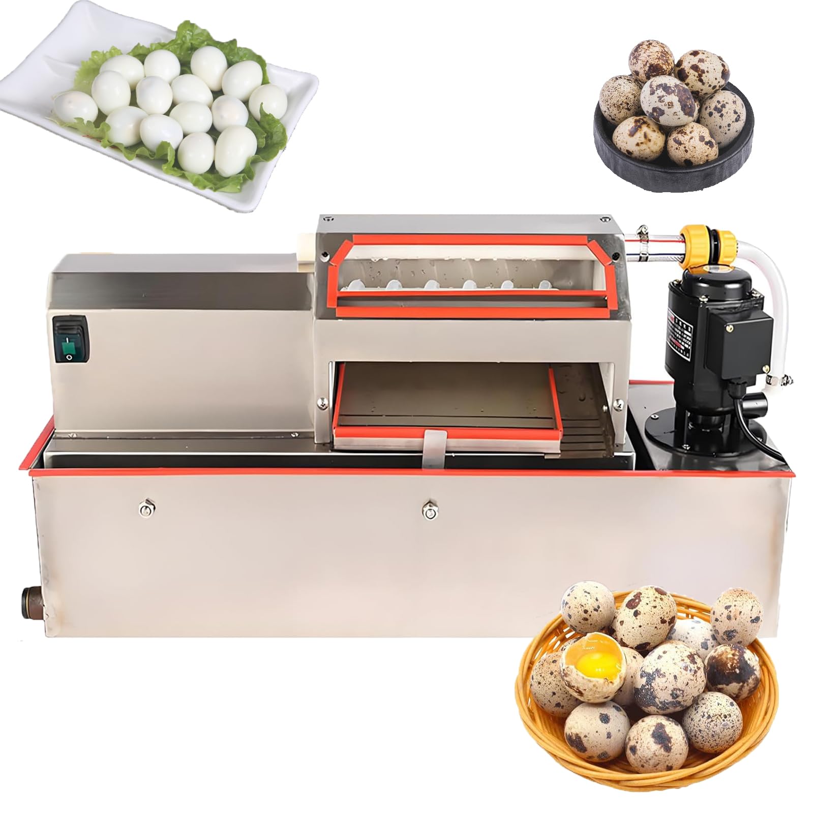 BOOZXCV Electric Quail Egg Peeler For Home Use, Hard Boiled Eggs Huller With 35kg/H Output And 25w Power, Saves Labor And Water, Low Breakage Rate
