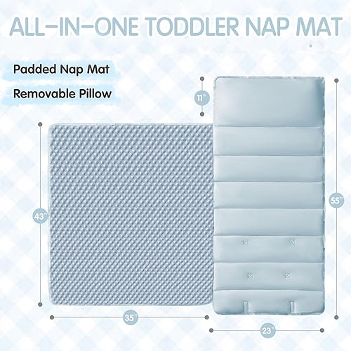 Miniatura 3 de Tapete para siesta para guardería, preescolar para niñas, bohemio, geométrico, para dormir, juego de ropa de cama para niños, saco de dormir