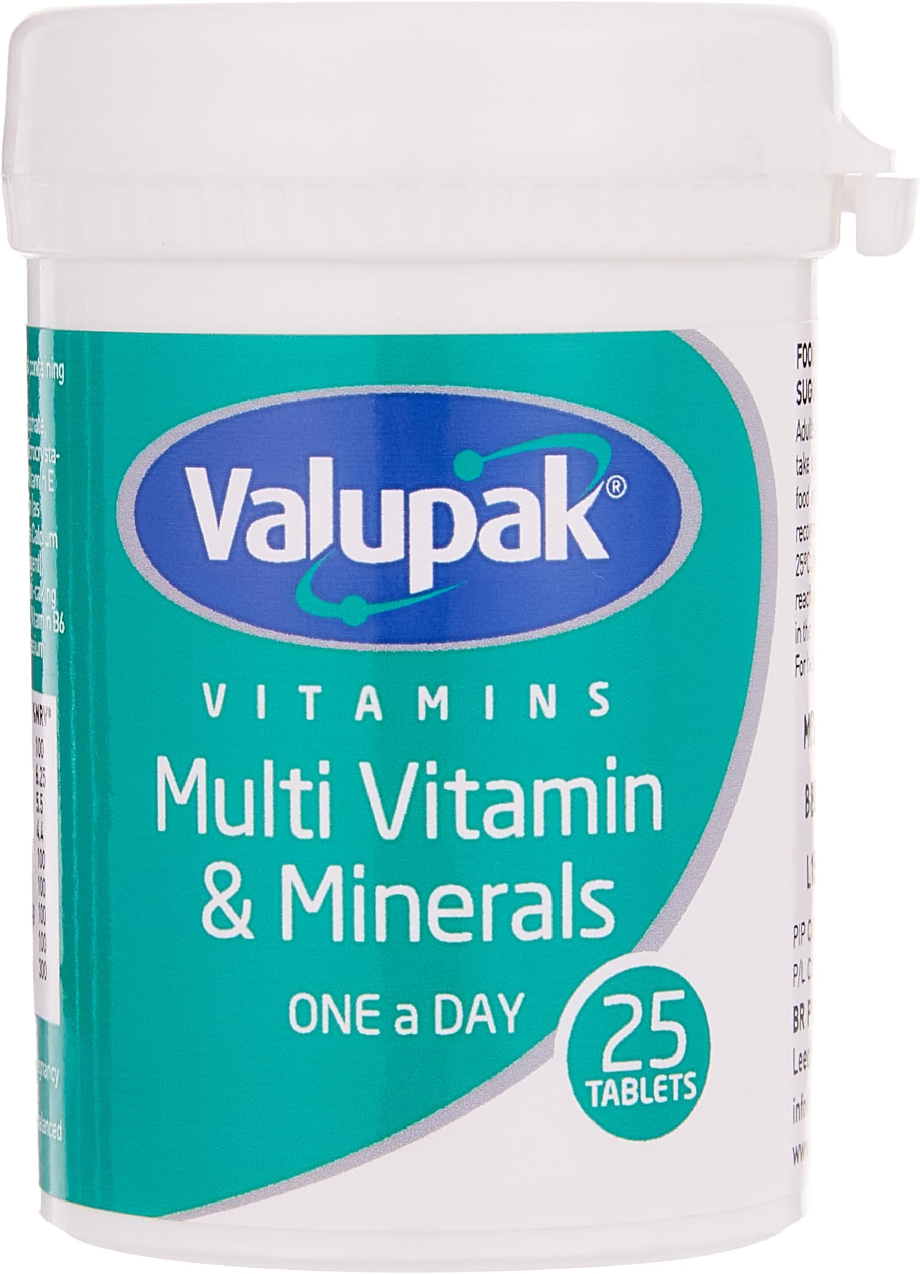 Valupak Multi Vitamin and Minerals 25 Tablets-Daily Multi Vitamins Supplements for Energy, Immunity & Bone Health with Calcium Magnesium Zinc Vitamin D - Folic Acid & Vitamin A Multivitamins for Women