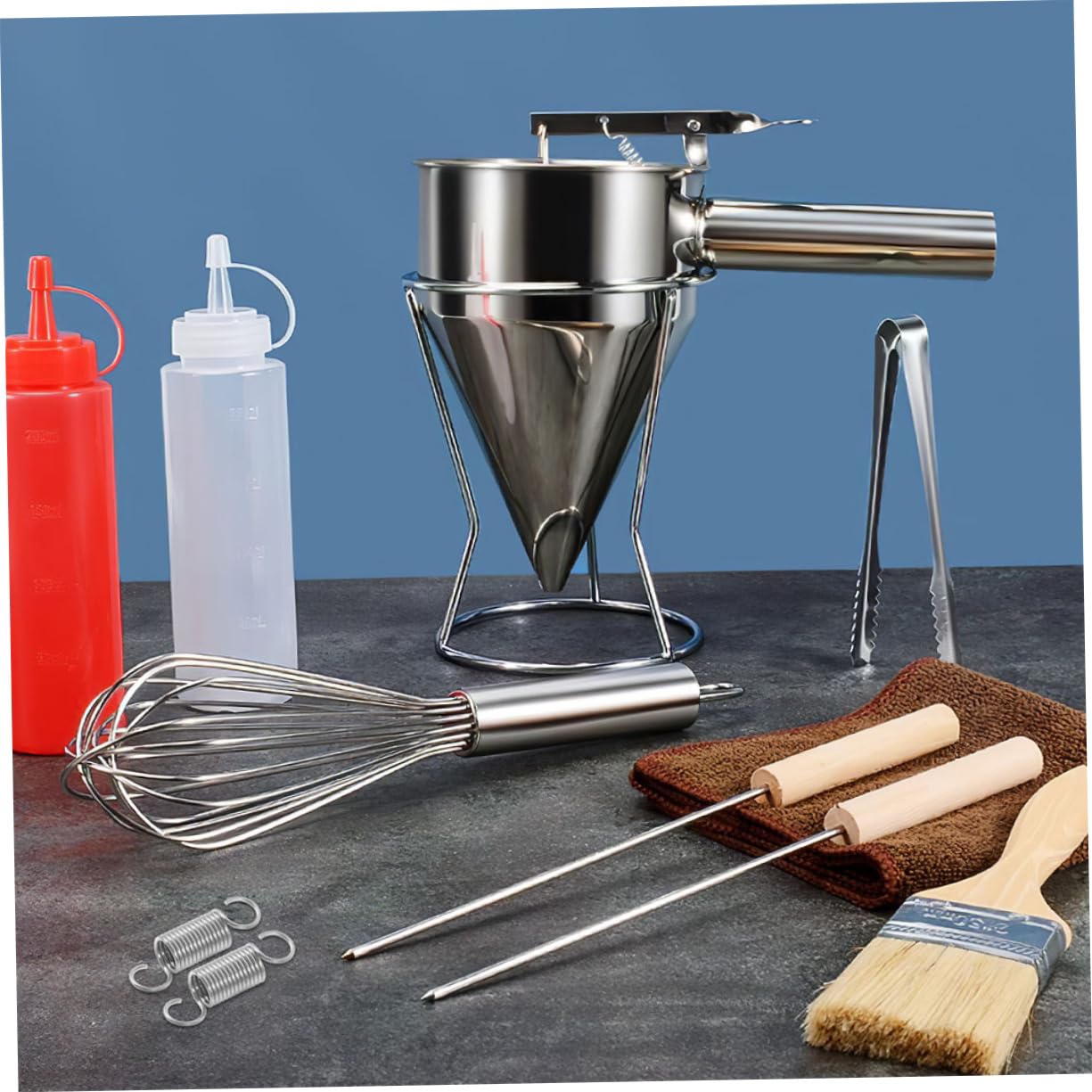 DECHOUS 10pcs Stainless Funnel Spring Small Funnel Spring Replacement for Kitchen Cute Accessory