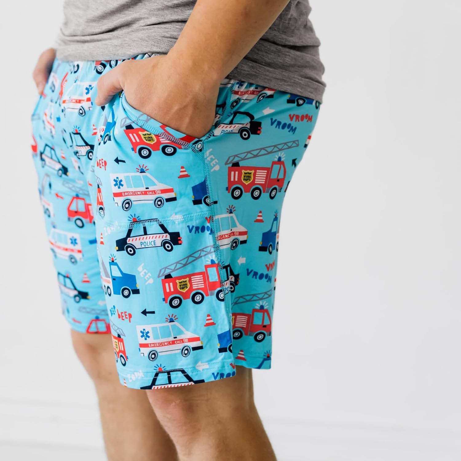 Little Sleepies Mens Pajama Shorts, Soft Viscose from Bamboo Sleep Shorts, Cooling Sleepwear, Mens PJ Bottoms w/Pockets