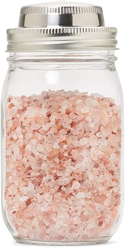 Jarware Coctelera de especias de acero inoxidable, tapa de especias de tarro de masón de boca regular
