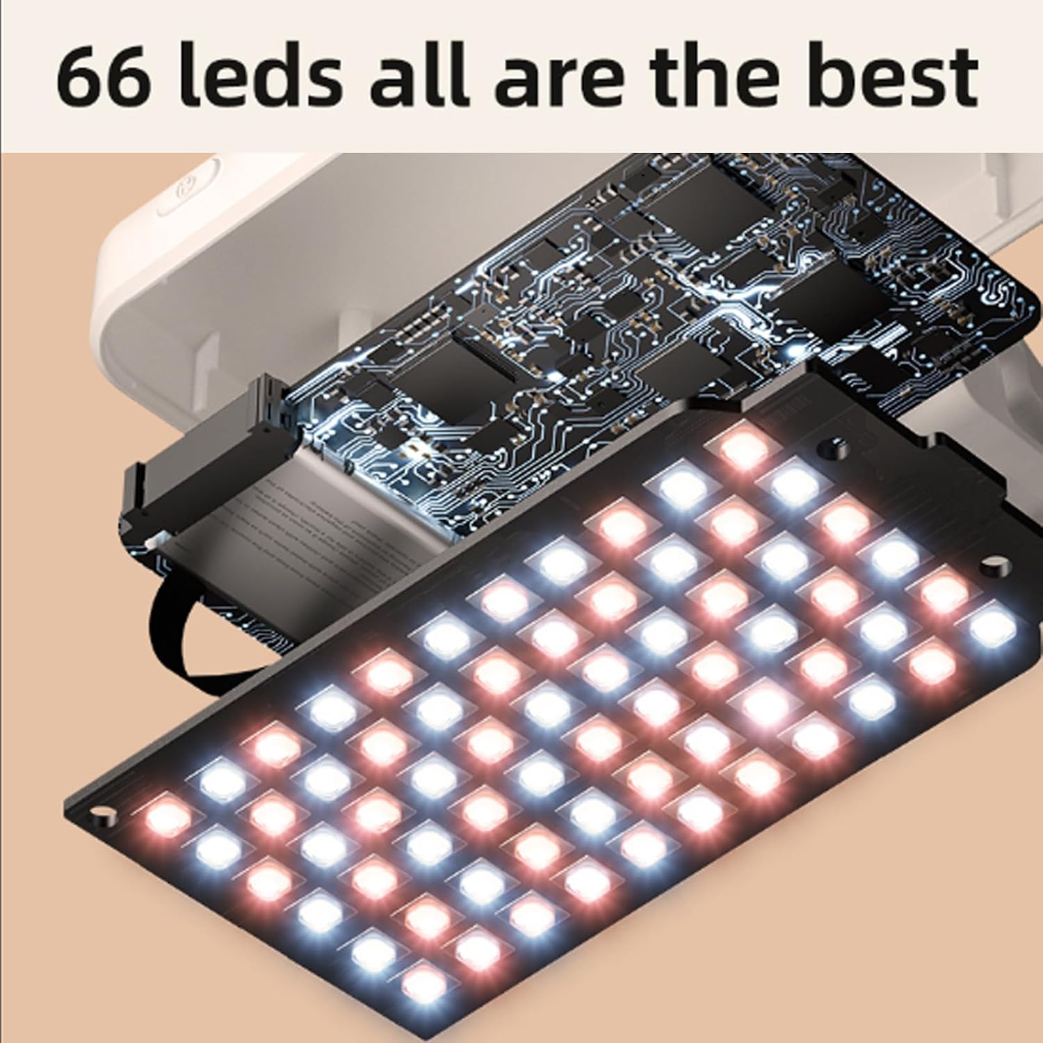 Fockety LED Phone Light, 66 LED Chips LED Selfie Light 2800 to 5600K Rechargeable Clip Video Light Clip On Light for Selfie, Video Conference, Vlog