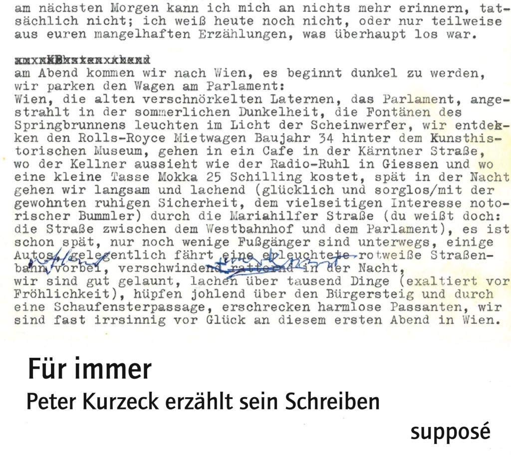 Für immer: Peter Kurzeck erzählt sein Schreiben
