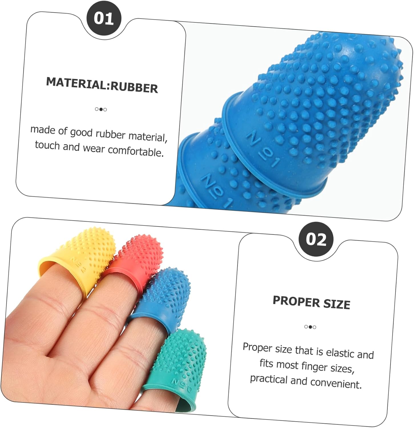 100 Pcs Multi-Function Finger Cot Thumb Protector Fingertip Protective Finger Covers Caps Finger Grips for Gaming Home Supplies Shield Multifunction Natural Rubber/791