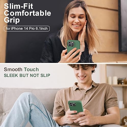 Miniatura 2 de Vooii Funda compatible con iPhone 14 Pro, silicona líquida gruesa mejorada, forro de microfibra suave antiarañazos, funda protectora de cuerpo