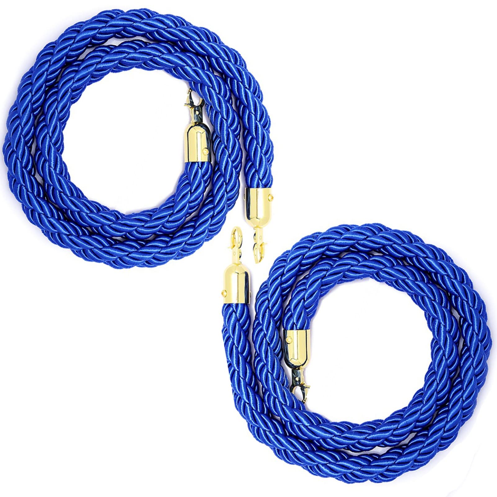 KLGFBDC Crowd Control Rope with - 3/4/5/8 Ft Braided Hemp Barrier Rope Blue Ideal for Event Safety and Queue Management