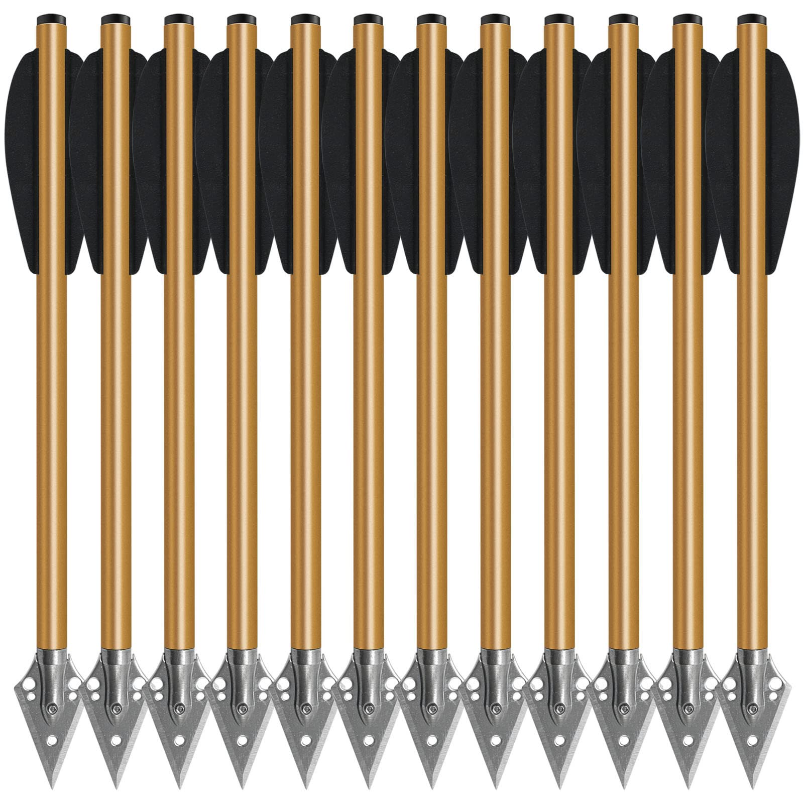 HBG Aluminum 6.3 Inch Pistol Crossbow Arrow Bolts Broadhead Steel Tips Hunting Arrows for 50-80lbs Mini Crossbow Archery Practice Darts Arrow Outdoor Fishing Hunting Pack of 6/12 Pcs…