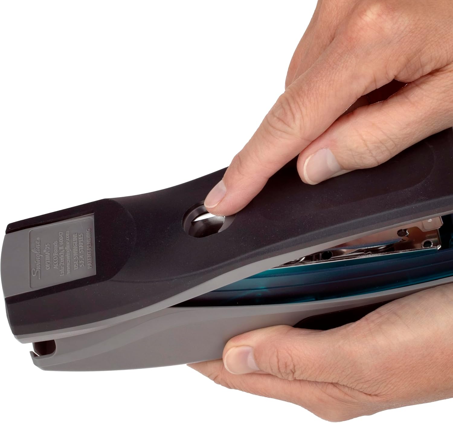 Swingline Stapler, 6 Pack, Desktop Stapler, 25 Sheet Capacity, Optima 25 Reduced Effort, Blue/Gray (S7066404CS)