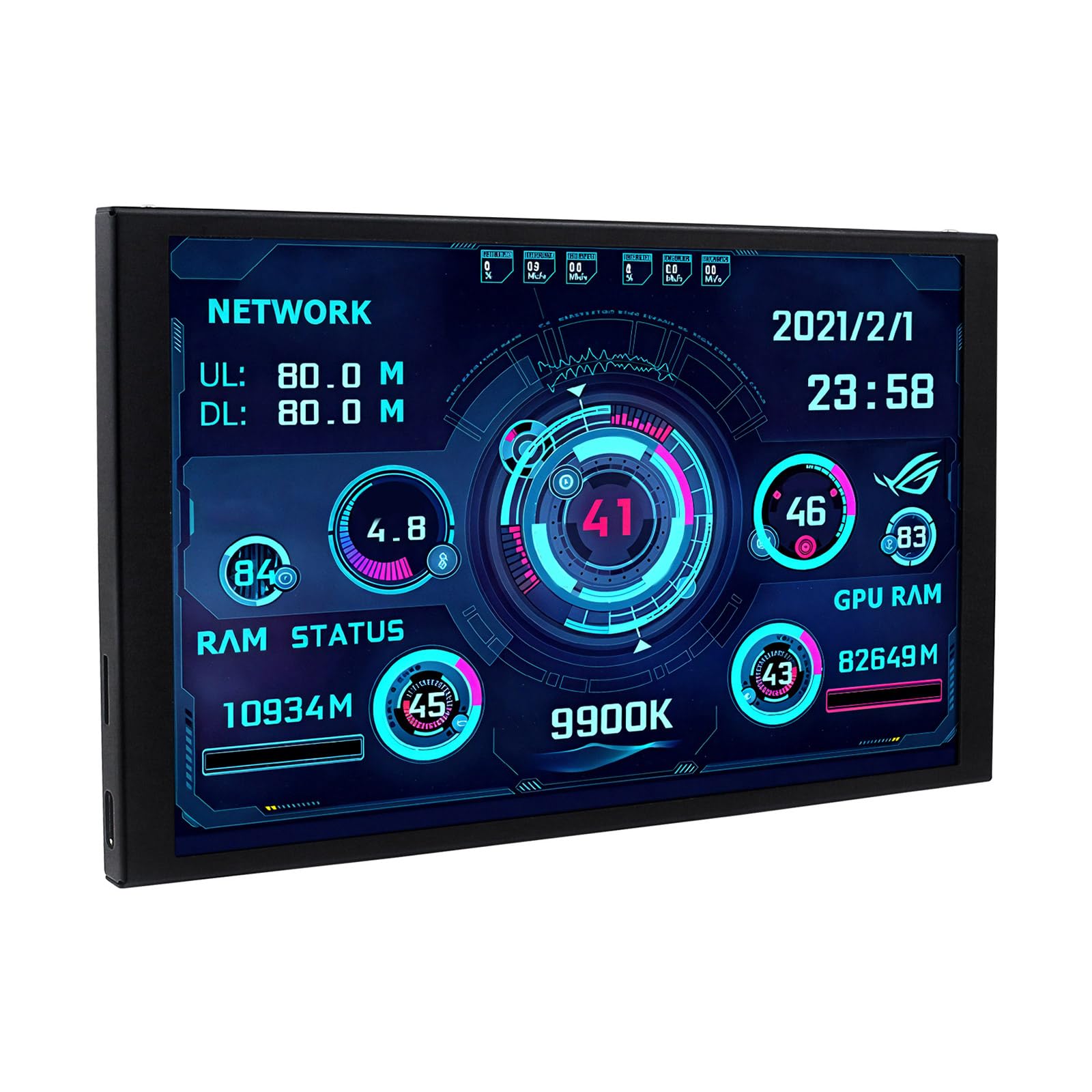 Monitor portatile IPS da 8 pollici, riproduzione automatica con telaio in alluminio per schermo secondario desktop Plug & Play Monitor secondario in alluminio 2025