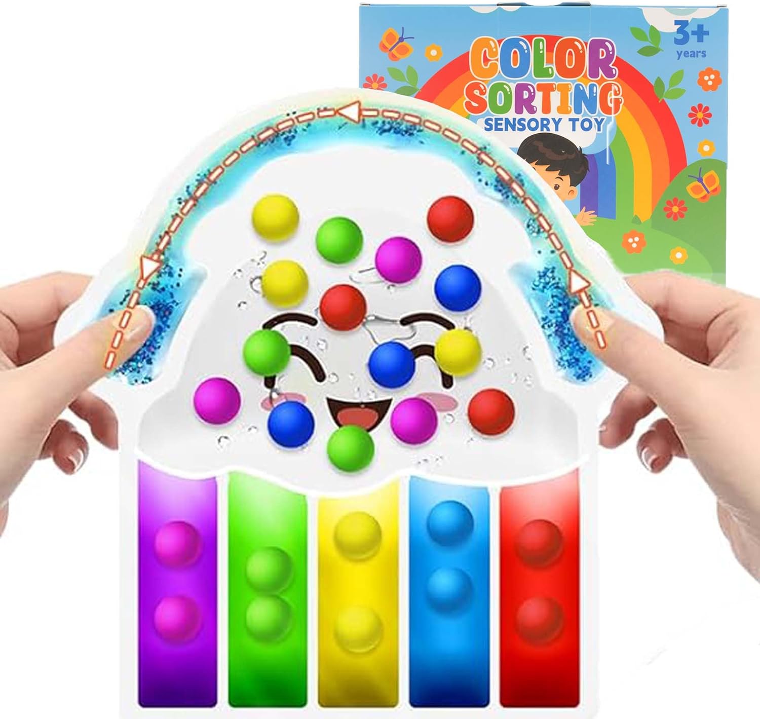 Color Sorting Toys Sensory Toys, Fine Motor Skills Game for Toddlers, Color Matching Toys Preschool Learning Activities Educational Calm Down Montessori Toys for Kids Boys Girls Ages 1 2 3 As Gifts