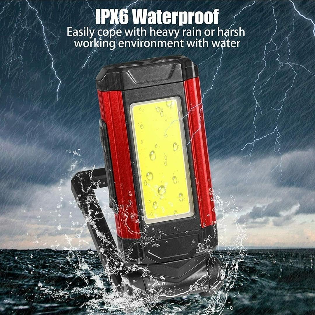 2PCS Lampada da Lavoro LED Ricaricabile con Base Magnetica, Portatile Torcia Pieghevole Impermeabile IPX6,Lampada di Ispezione Impermeabile 360° Rotante per Officina Auto Campeggio Emergenza
