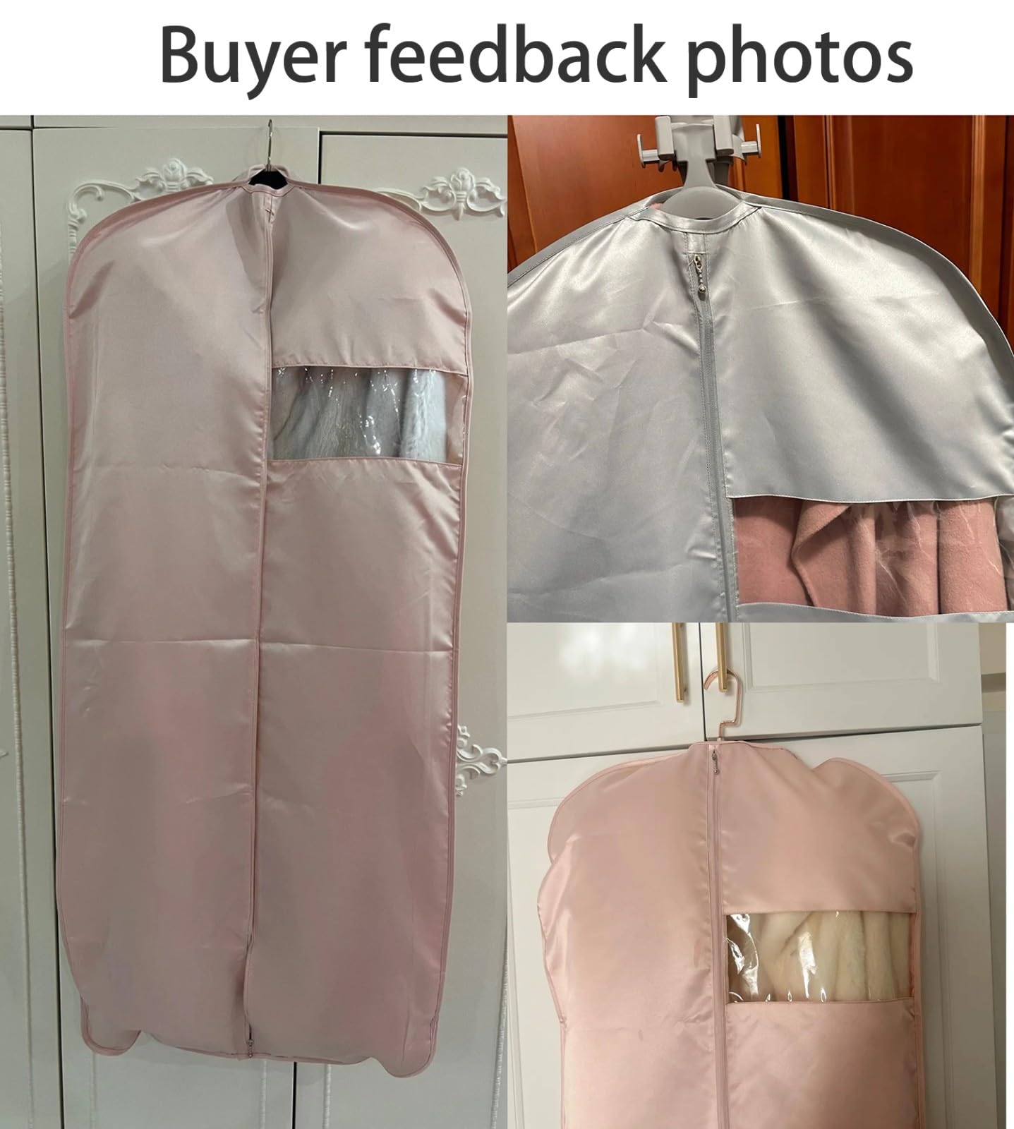Kleiderhülle Zum Aufhängen,Dickes Kleidersäcke Mit Reißverschluss Aus Satin,Atmungsaktive Kleiderschutzhülle,Staubschutz Für Anzüge,Jacke,Hemd, Anzug,Kleid,Mantel,Langlebig,Waschbar