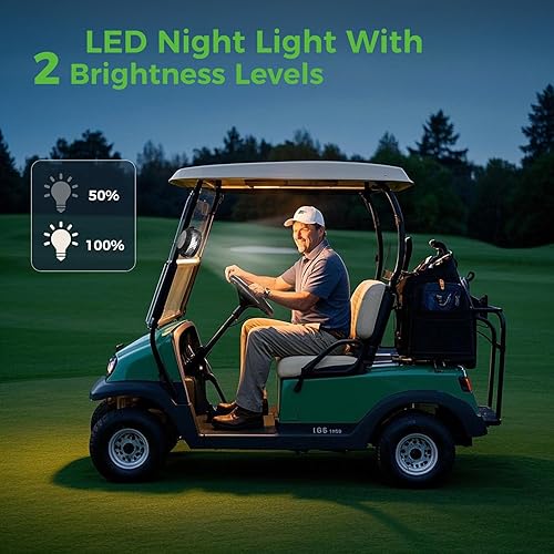 Miniatura 5 de 10L0L Ventilador magnético para carrito de golf recargable con soporte de trípode flexible, ventilador portátil con batería de 10000 mAh, cabezal