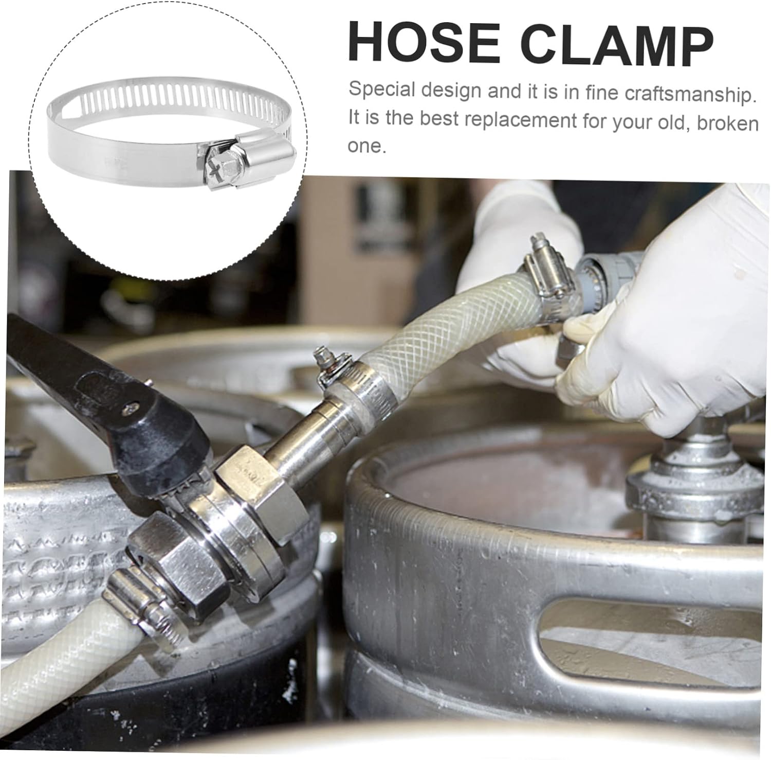 LIFKOME 4Pcs Hose Clamp Set Metal Hose Clamps for Automotive and Applications Sealing Hoses Securely Heavy Duty Flat Hose Clips for Home Use