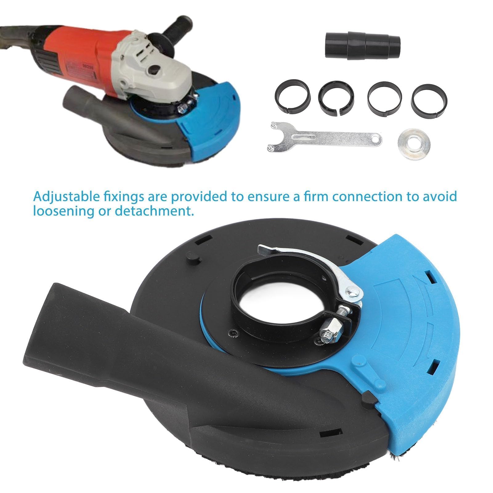 Recoge Polvo Amoladora de 125 mm con Cubierta Antipolvo para Hormigón - Kit Completo para un Trabajo Impecable