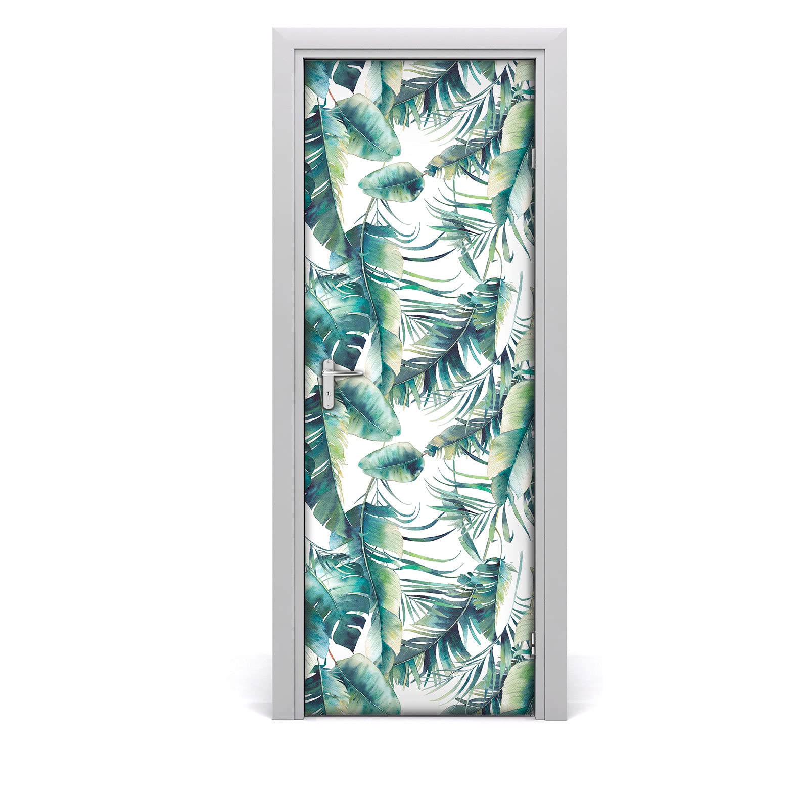 Coloray Etiqueta de la Puerta DIY 85x200 cm diseño de hojas adhesivo impermeable y extraíble
