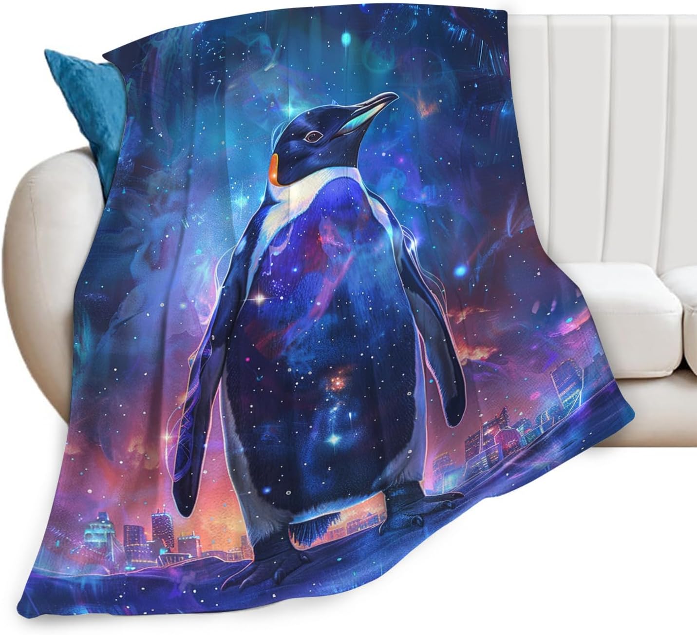 Tijuboni Penguin Throw Blanket Penguin Gifts for Girls Boys Women Men Kids Adults Soft Flannel Fleece Blanket for Couch Sofa Bed Home Decor 40"x50"