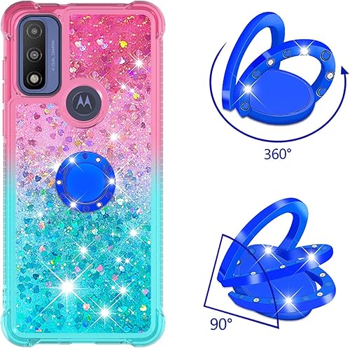 Miniatura 2 de Moto G Power 2022 Funda, Moto G Pure Case Gradient Quicksand Series Glitter Bling Fluing Liquid Flotante TPU Bumper Cojín Reforzado Esquinas