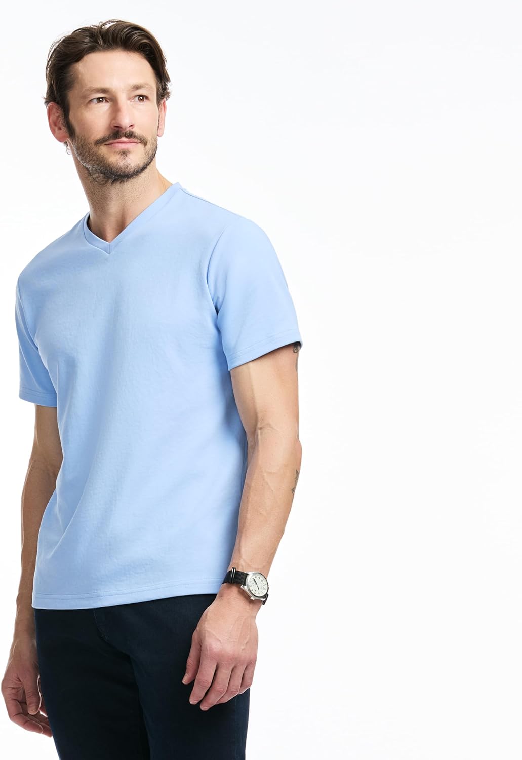 SAKS Fifth Avenue Men's Short Sleeve Classic Luxe Jersey V-Neck T-Shirt - Image 2