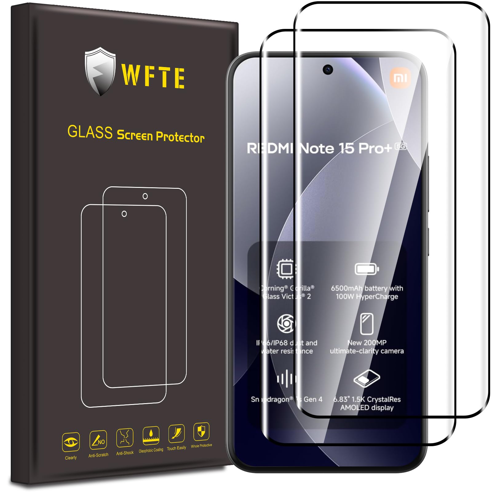 Effcotuo Hoes voor Xiaomi Mi 14T cover met 2 stuks pantserfolie voor pantserglas displaybeschermfolie beschermfolie doorzichtige telefoonhoes transparante siliconen TPU beschermhoes case