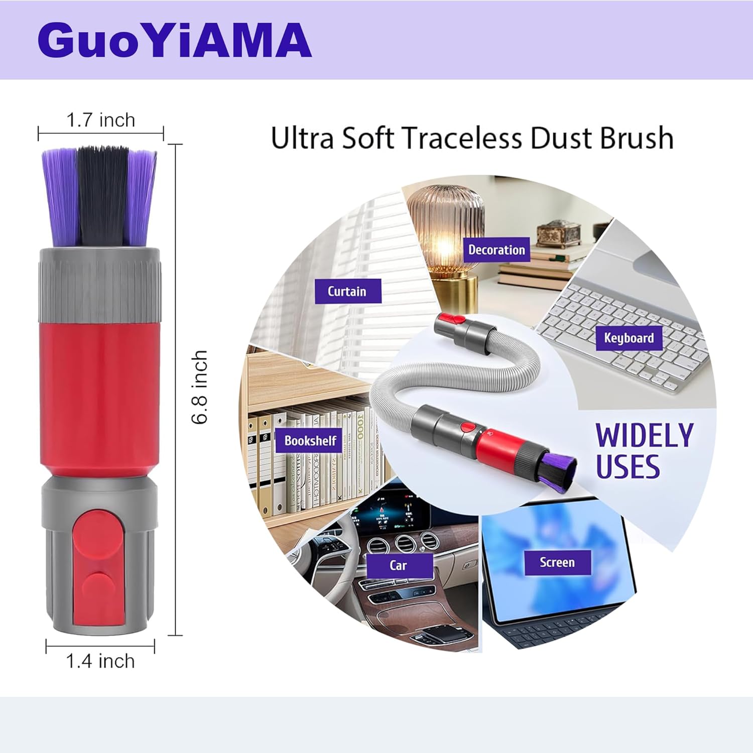 Replacement Attachments Tool Kit for Dyson V15 V12 V8 V11 V10 V7 Gen 5 Soft Dusting Brush Head Flexible Hose Mattress Brush Crevice Accessories